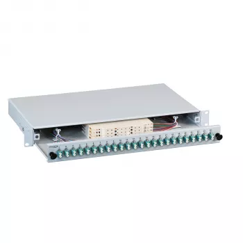 EFB Electronics uitschuifbare splicebox LC 12 pigtails offset 6 koppelingen OM3