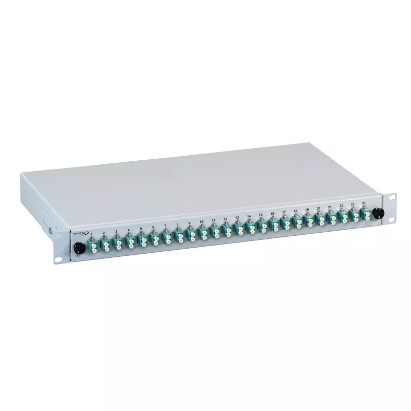 EFB Electronics uitschuifbare splicebox LC 12 pigtails offset 6 koppelingen OM3