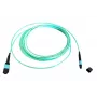 EFB Elektronik MTP female op MTP female 12-vezel OM3 multimode glasvezel-patchkabel, LSZH, aqua, type A, 15 m