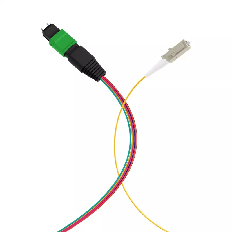 EFB MTP-M/LC 8-vezel matrix fanout-kabel OS2 LSZH geel 0,4m