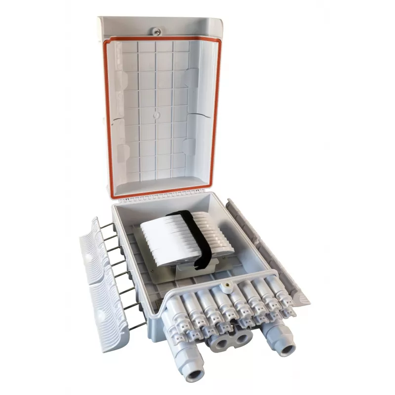 EFB FTTH IP65 outdoor verdeelbox voor 96 vezels met splice-cassettes en vezeloverlengteopslag (FTTH-BOX-OUT-6)