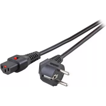 EFB Elektronik stroomkabel CEE7/7 haaks 90° - C13 180° IEC Lock zwart 5,0 m