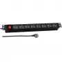 EFB Elektronik 19 inch 1U Rackmount USB Charging PDU - 16 USB poorten, CEE 7/7 ingang, zwart