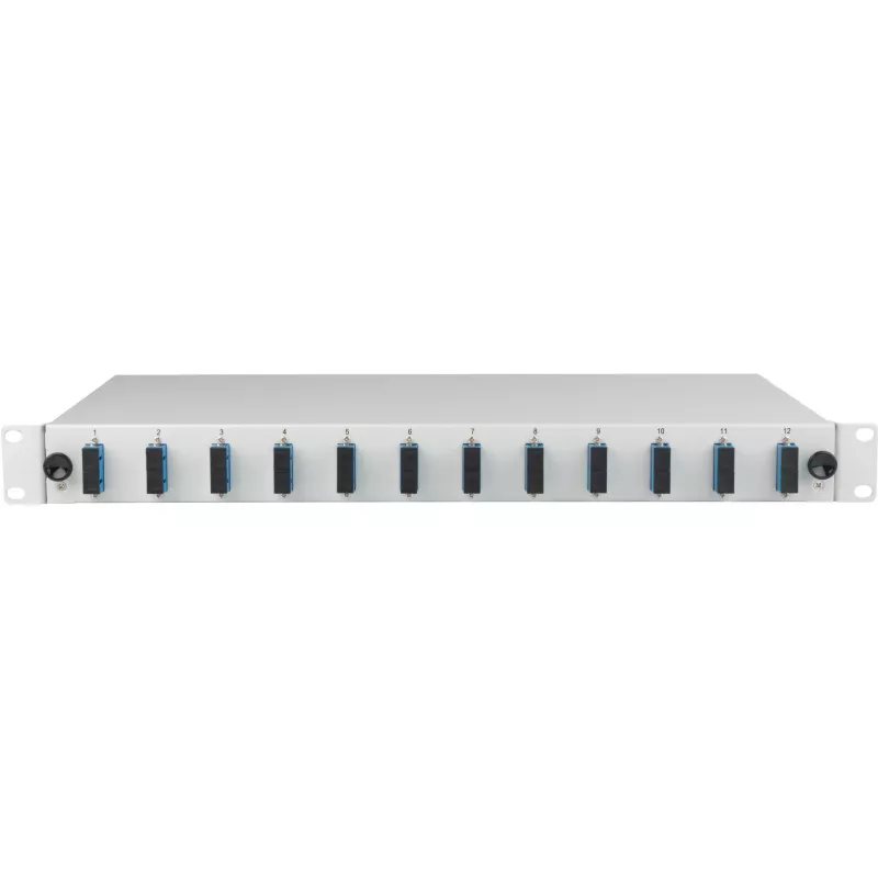 EFB lasbox SC OS2 uitschuifbaar 24 pigtails 12 koppelingen 1U rack