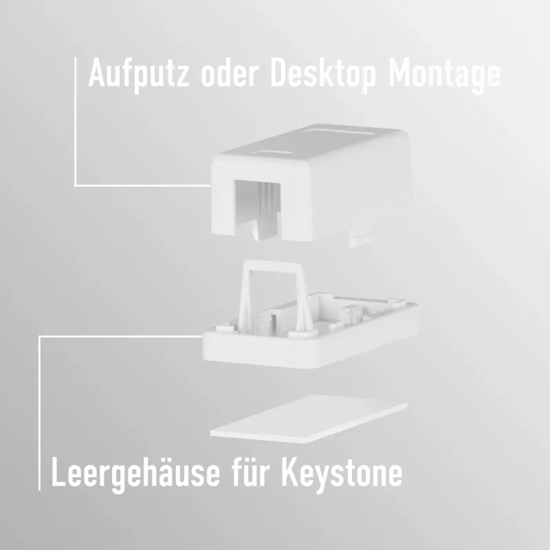 EFB Electronics keystone-aansluitdoos, 1 poort, opbouw, zuiver wit, lege behuizing