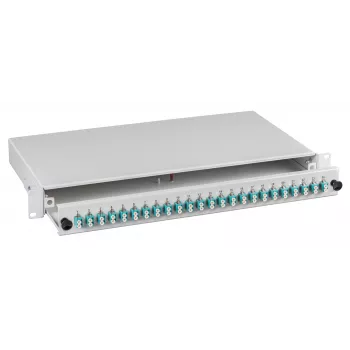 EFB-Elektronik splice box LC 50/125µm OM3 uittrekbaar, 48 pigtails voorgemonteerd / 24 koppelingen