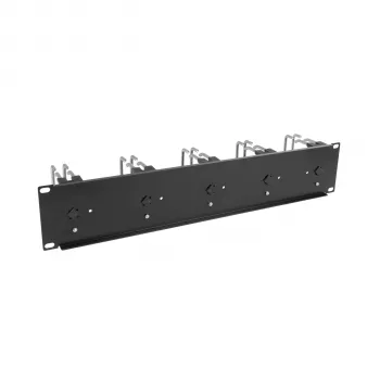 EFB 19 inch 2U kabelmanagementpaneel met 5 x metalen dubbele houders 75 mm RAL9005 (699983TS.1)