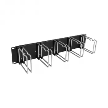 EFB 19 inch 2U kabelmanagementpaneel, 5 x dubbele metalen beugels 110 mm, frontplaat RAL9005 (699983TS.2)