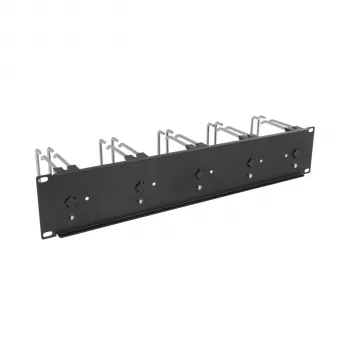 EFB 19 inch 2U kabelmanagementpaneel, 5 x dubbele metalen beugels 110 mm, frontplaat RAL9005 (699983TS.2)