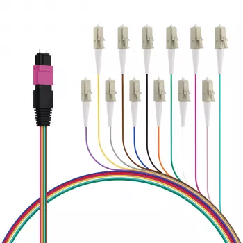 EFB ELEKTRONIK MPO-PLUS(M)-LC fanoutkabel OM4 12 vezels type B LSZH erikaviolet 0,4 m