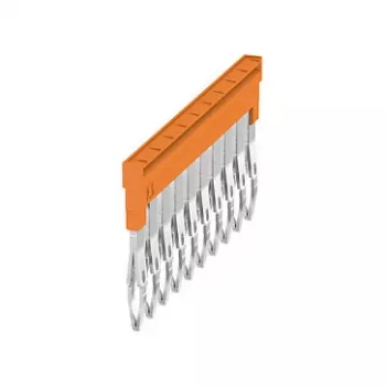 Weidmüller ZQV 2.5N/10 dwarsverbinder, 10-polig, 2,5 mm², oranje, Wemid, V0, 48,7 mm, 20 stuks