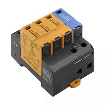 Weidmüller VPU AC II 3+1 300/50 overspanningsbeveiliging type 2, 3-fase + nulleider, 300 V AC, 20 kA/40 kA, DIN-rail