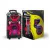 Leicke DJ ROXX TROLLEY PRO draagbaar PA-luidsprekersysteem met Bluetooth, 100W RMS, 10-inch woofer, ledverlichting, trolley, microfoon, afstandsbediening