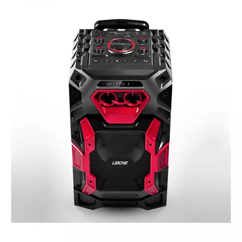 Leicke DJ ROXX TROLLEY PRO draagbaar PA-luidsprekersysteem met Bluetooth, 100W RMS, 10-inch woofer, ledverlichting, trolley, microfoon, afstandsbediening