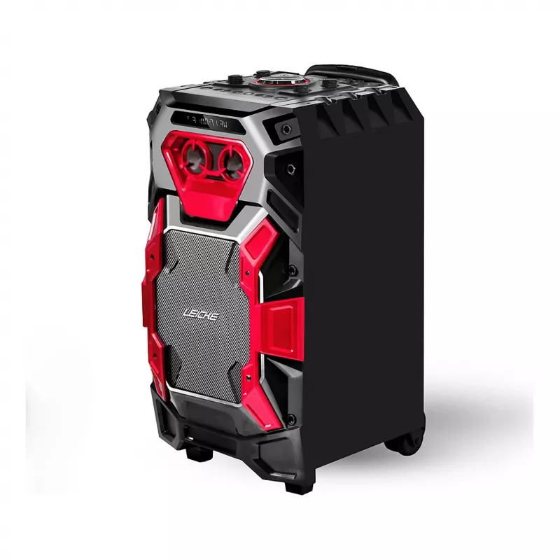 Leicke DJ ROXX TROLLEY PRO draagbaar PA-luidsprekersysteem met Bluetooth, 100W RMS, 10-inch woofer, ledverlichting, trolley, microfoon, afstandsbediening