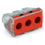 WAGO 773-173 verbindingsdoos, 3-polig, Push-Wire, 41A, 400V, rood/transparant