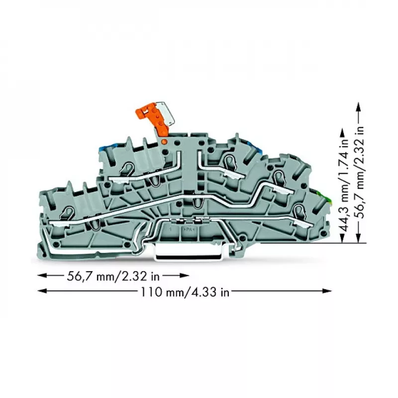 WAGO 2003-6641 installatieklem met draaibaar scheidingsmes