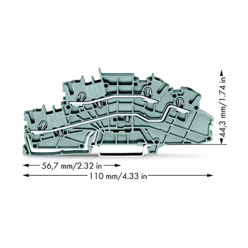 WAGO 2003-6642 doorvoerklem, TOPJOB® S, 2-aderig, 4 mm², grijs, 800 V, 24 A