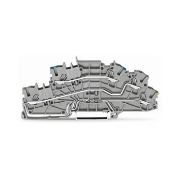 WAGO 2003-6646 meerlaagse installatieklem, N/L/PE, 2,5 mm², Push-in CAGE CLAMP, grijs