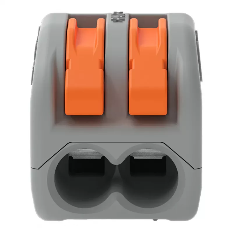 WAGO 222-412 2-aderige verbindingsklem, grijs/transparant, 32A, 400V