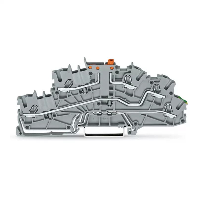 WAGO TOPJOB S N-scheidingsklem met PE, 3-aderig, Push-in CAGE CLAMP, grijs, 2003-6644