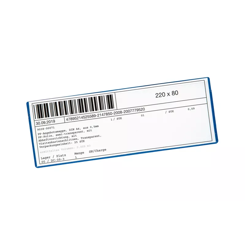 Eichner etiketzakjes, blauw, 22,0 x 10,5 cm, 10 st.