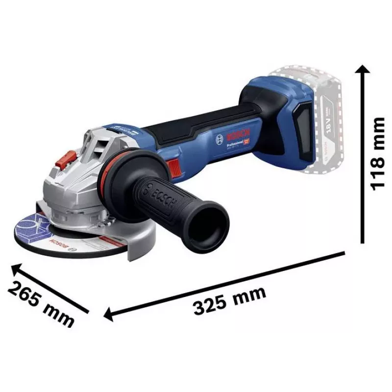 BOSCH POWERTOOLS comboset 18V accu-boorhamerschroefmachine, slagschroevendraaier, boorhamer, haakse slijper (4-delige set)