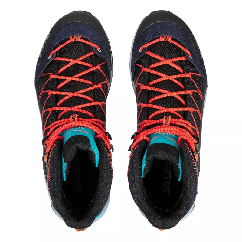 Salewa Mtn Trainer Lite Mid Dames Wandelschoenen Blue Fog / Fluo Coral