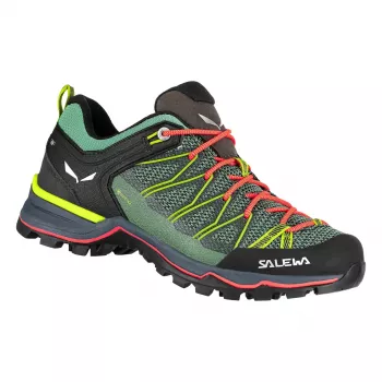 SALEWA Dames MTN Trainer Lite GTX Wandelschoenen - Field Green/Fluo Coral - UK 4 (EU 36.5)