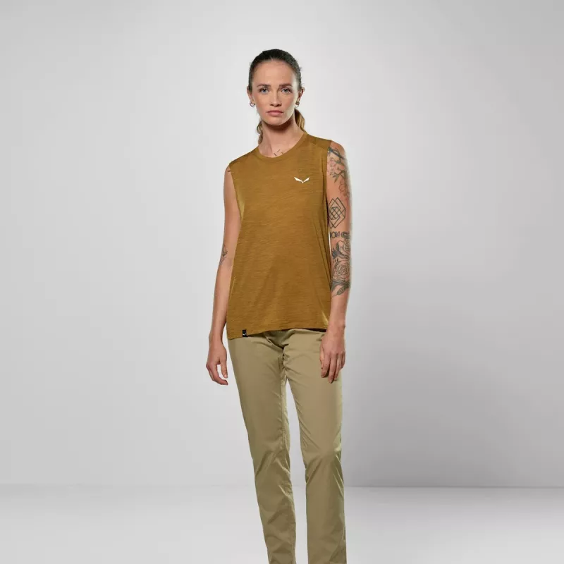 Salewa Eagle Minilogo Am Tanktop - Golden Brown - Maat M