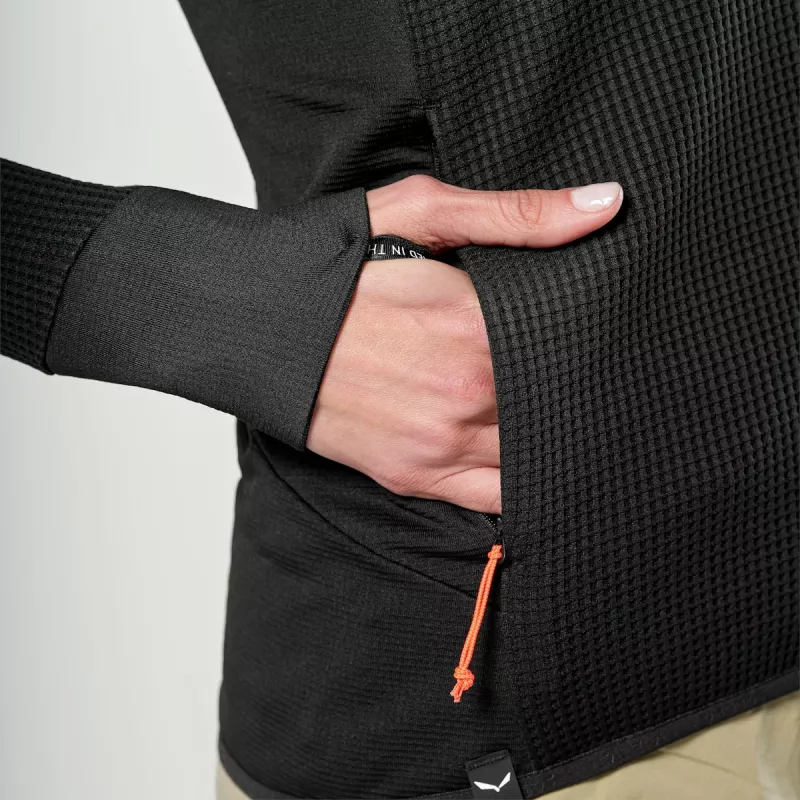 Salewa Puez Waffle Hybrid PL Jacket - Black Out - dames