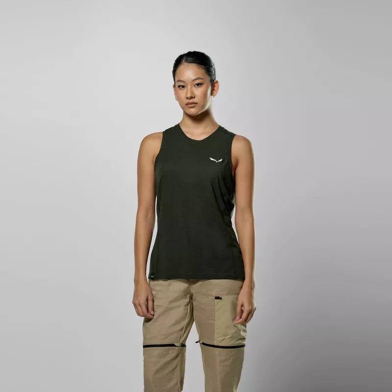 Dames Salewa Puez Dry Tanktop - M, Dark Olive