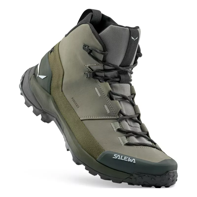 SALEWA Puez Leather Mid PTX wandelschoenen - Shadow/Dark Olive - UK 9
