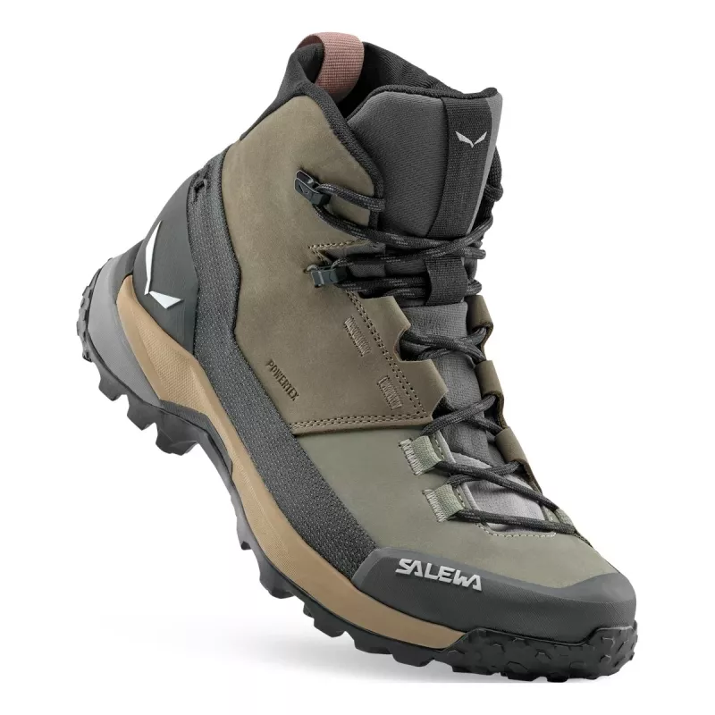 SALEWA Puez Leather Mid PTX dameswandelschoenen - Bungee Cord / Onyx