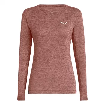 Salewa Puez Melange Dry L/S T-shirt longsleeve dames - Desert Pink Melange, maat M