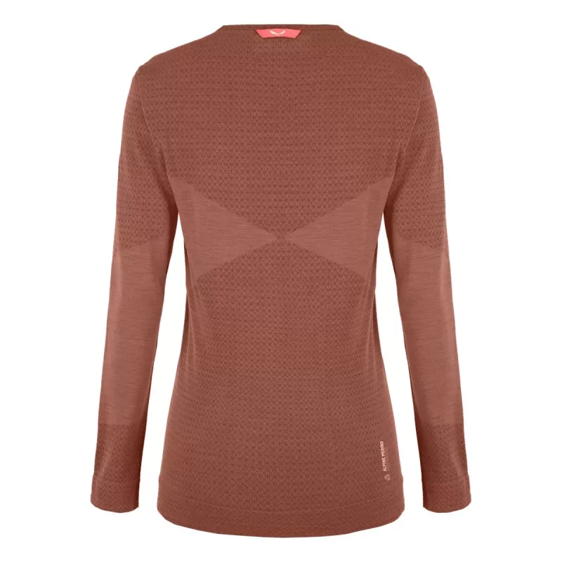 Salewa Zebru Medium Warm AMR L/S T-shirt dames thermoshirt - Etruskischrood, XS