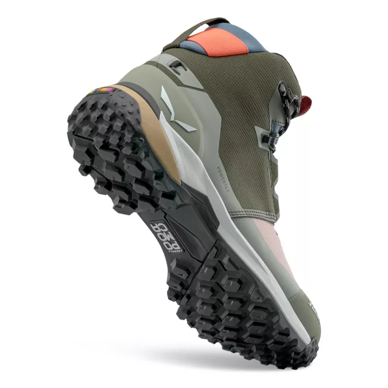 Salewa Puez 2 Mid PTX dameswandelschoenen - Dark Olive/Shadow - UK 6 (EU 39)