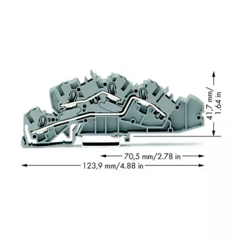 WAGO 2005-7642 doorvoerklem, 4 mm², 32 A, 400 V, grijs, CAGE CLAMP