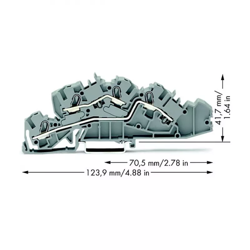 WAGO 2005-7642 doorvoerklem, 4 mm², 32 A, 400 V, grijs, CAGE CLAMP