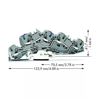 WAGO 2005-7646 doorvoerklem, 3-ader, 400V, 24A, 2,5mm², grijs