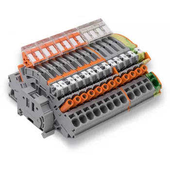 WAGO 2007-8874 rijgklem voor stroom-/spanningstransformatoren, 4 aansluitpunten, grijs, CAGE CLAMP