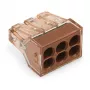 WAGO 773-606 6-voudige verbindingsklem, push-wire, 50 stuks, bruin/transparant