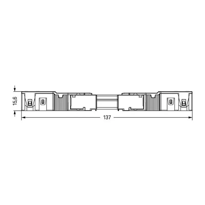 WAGO busconnector 770-203/035-000 met trekontlastingsbehuizing, zwart