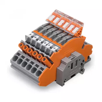 WAGO 2007-8875 rijgklem voor stroomtransformator, 1-polig, grijs, Push-in CAGE CLAMP, 41 A, 1000 V, DIN-rail