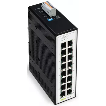WAGO 852-1106 Industrial unmanaged Gigabit Ethernet-switch, 8-poorts, 10/100/1000 Mbps, DIN-rail montage