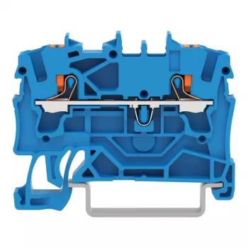 WAGO 2202-1204 2-leiders doorgangsklem met drukknop, 2,5 mm, blauw