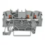 WAGO 2202-1301 - 3-aderige doorvoerklem met drukknop, 2,5 mm², grijs