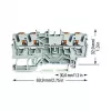 WAGO doorvoerklem 4-aderig Push-in 2,5 mm² grijs