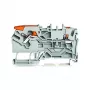 WAGO 2102-5201 2-leiders doorgangsklem met hendel en drukknop, 2,5 mm², grijs