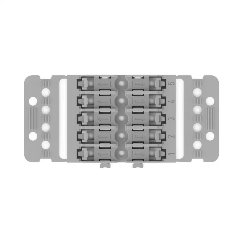 WAGO 221-2505 montagedrager met trekontlasting, 5-voudig, grijs